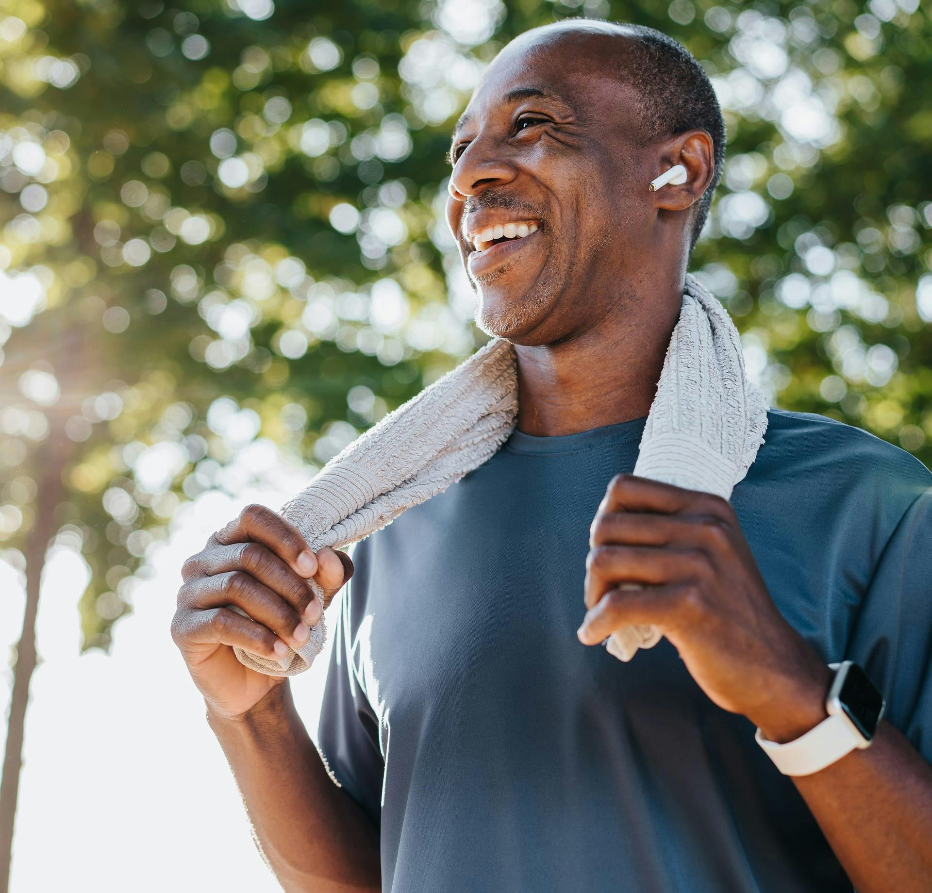 athletic man smiling