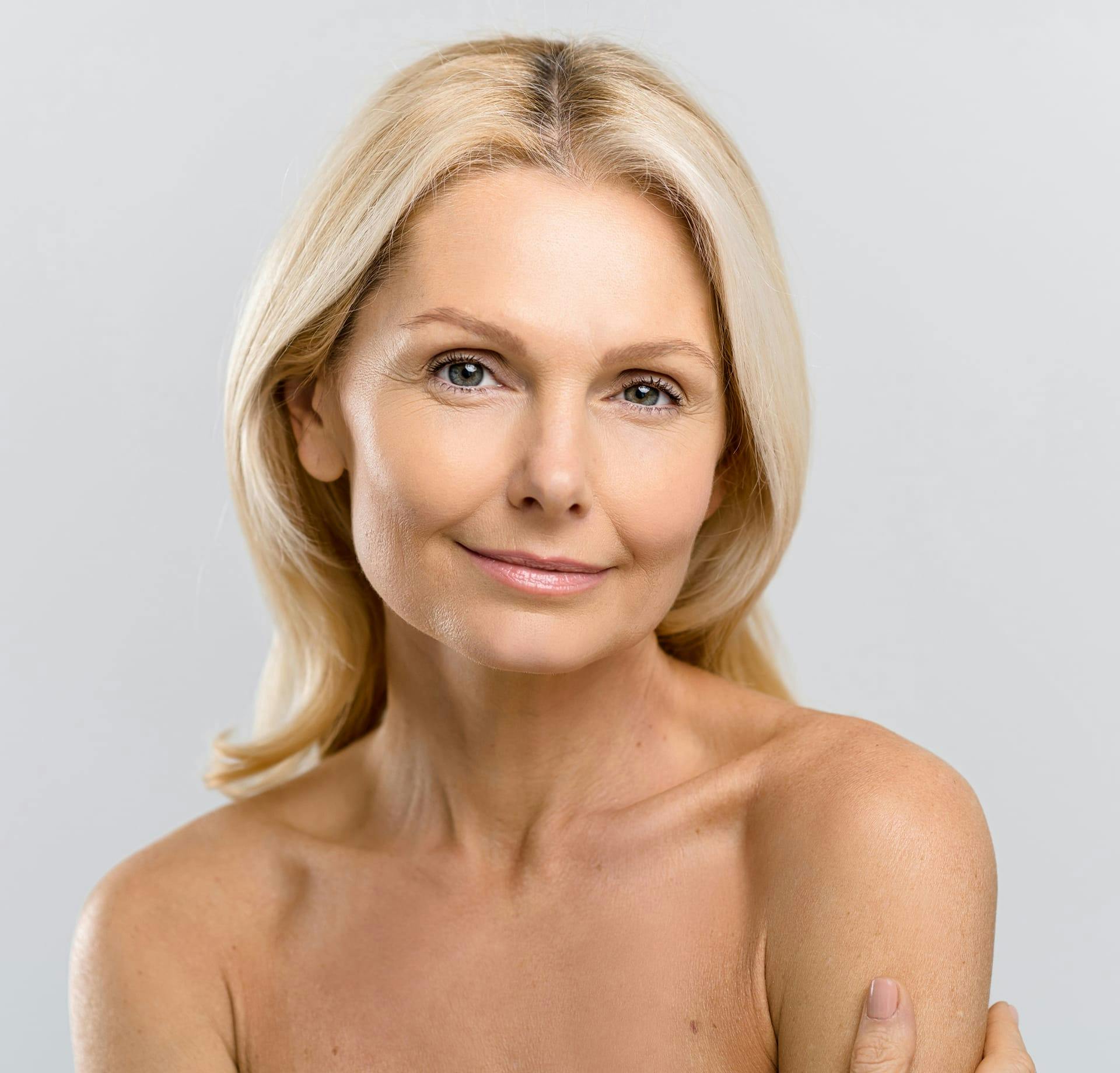 blonde woman smiling