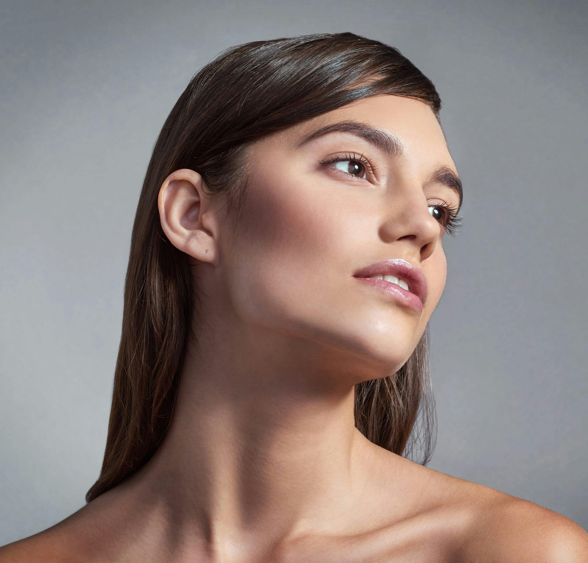 woman smiling to the side