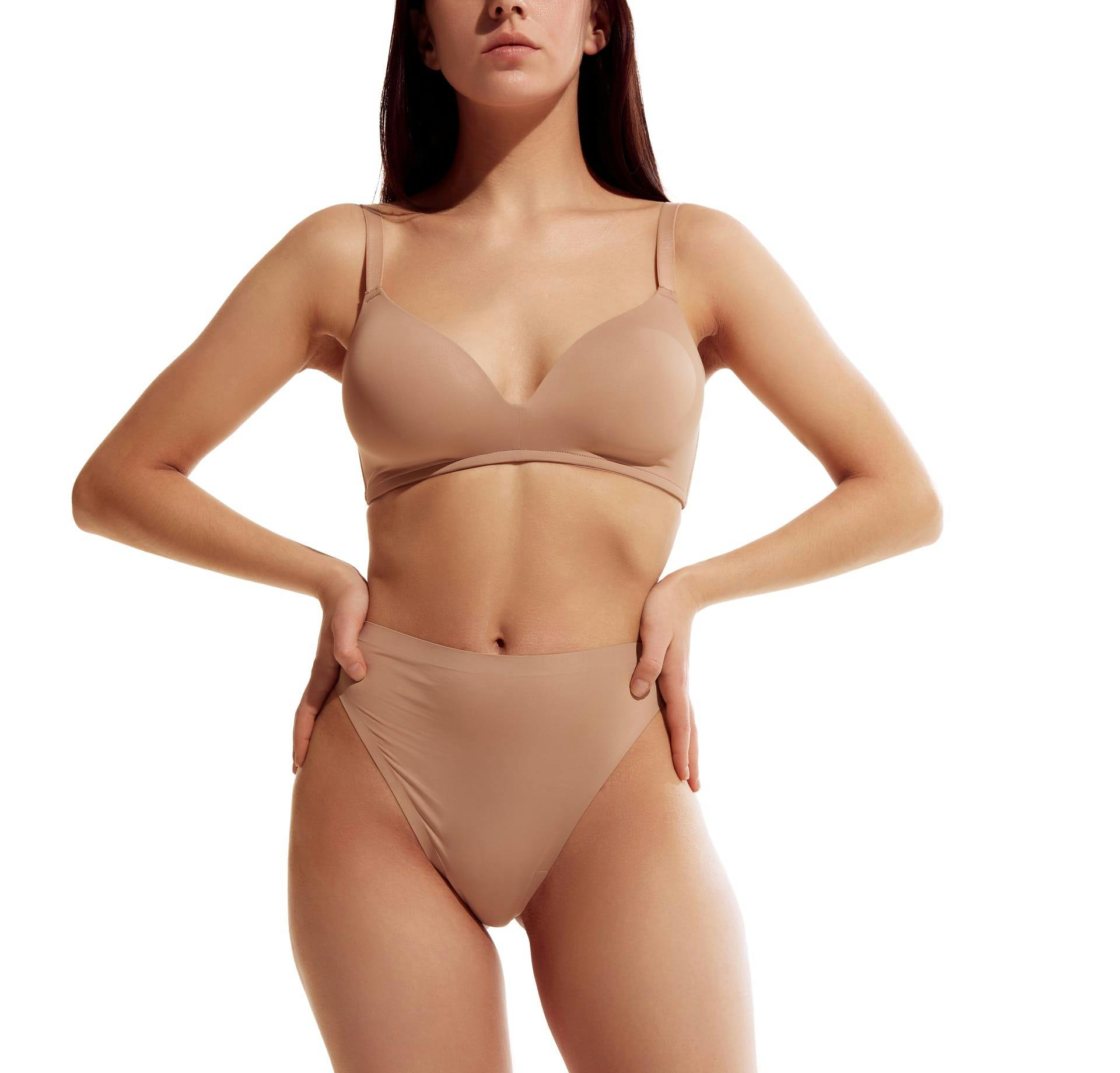 woman in tan underwear