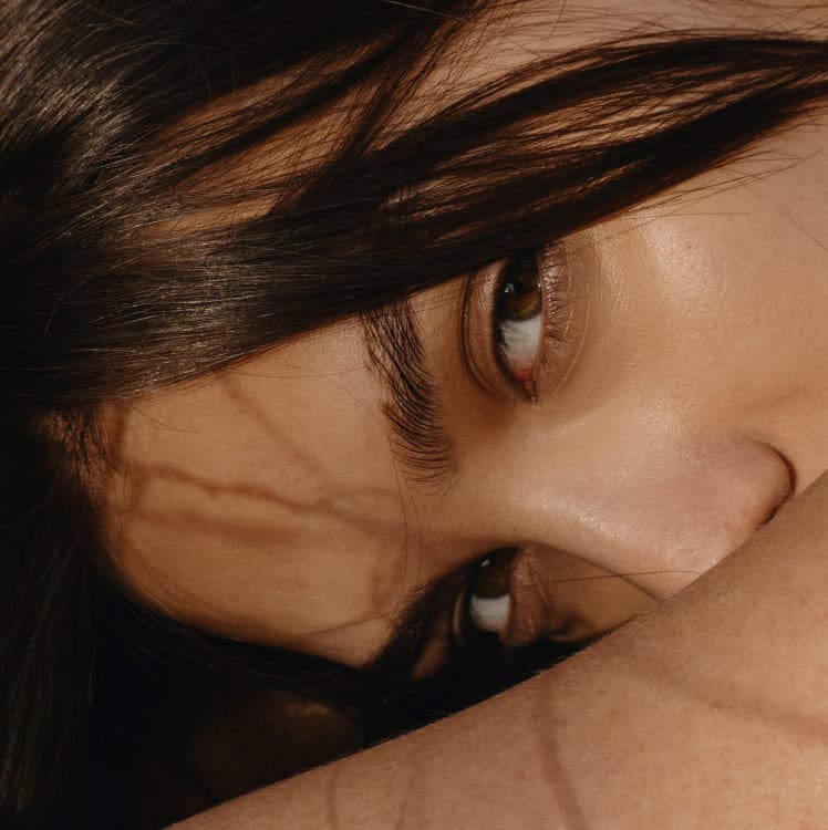 Close up of a woman's face