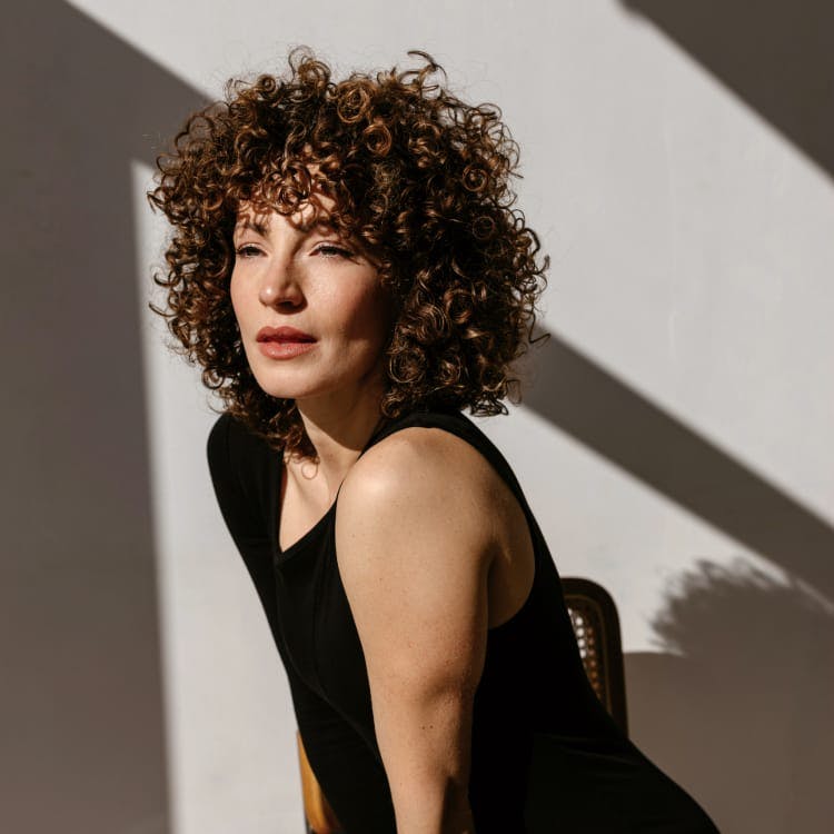 Girl with curly hair