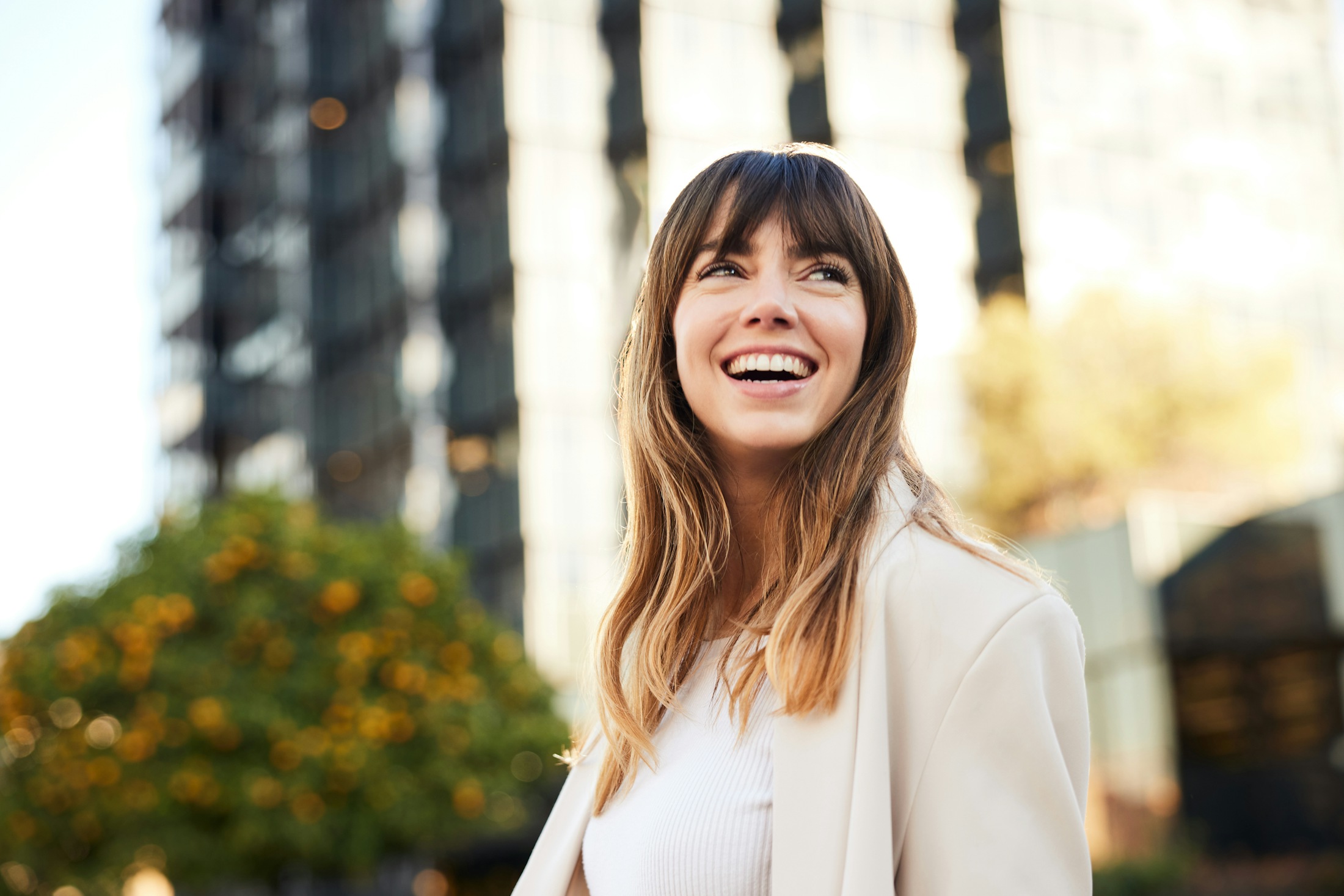 Woman walking outside