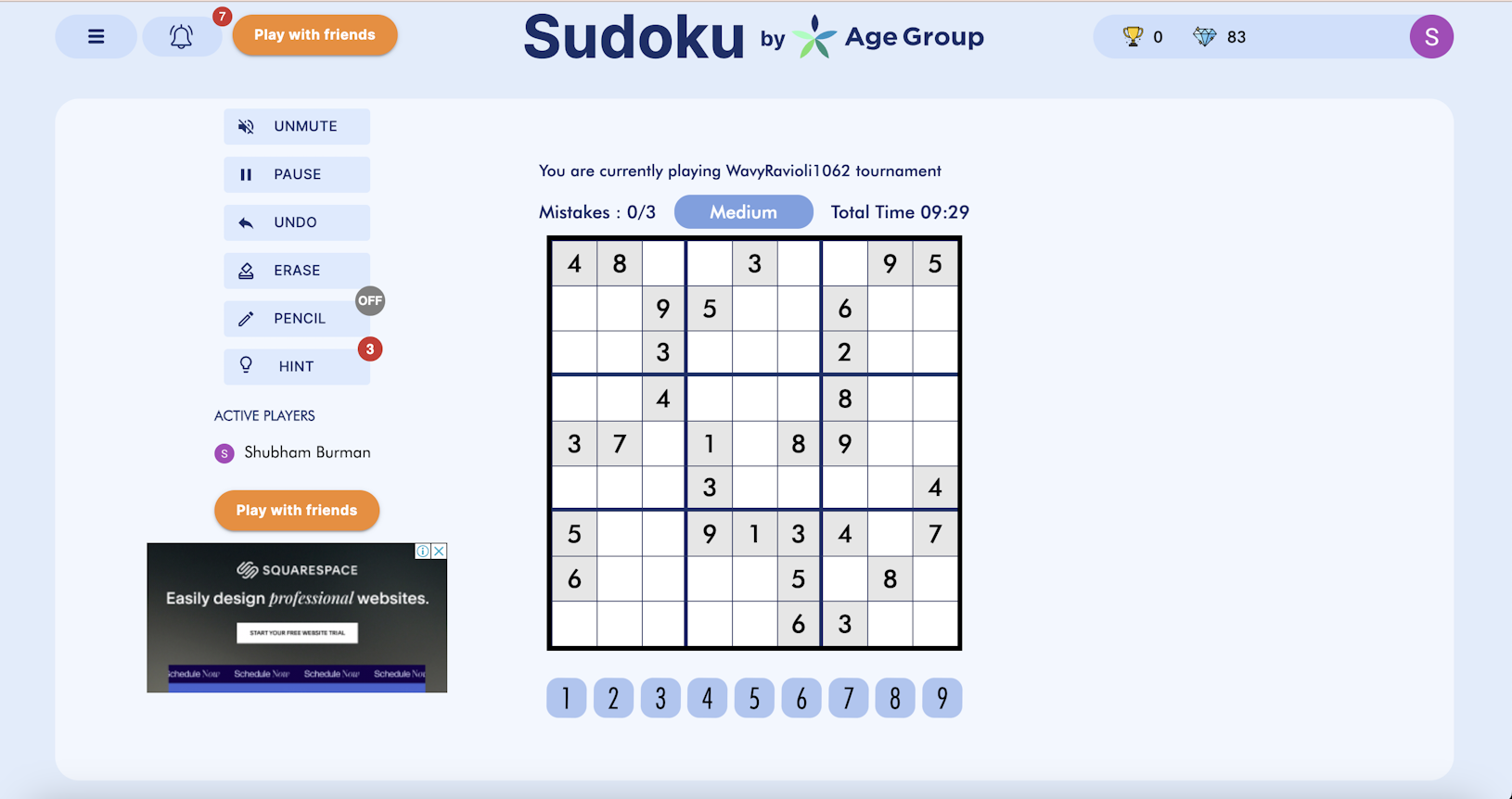 Sudoku screenshot 1