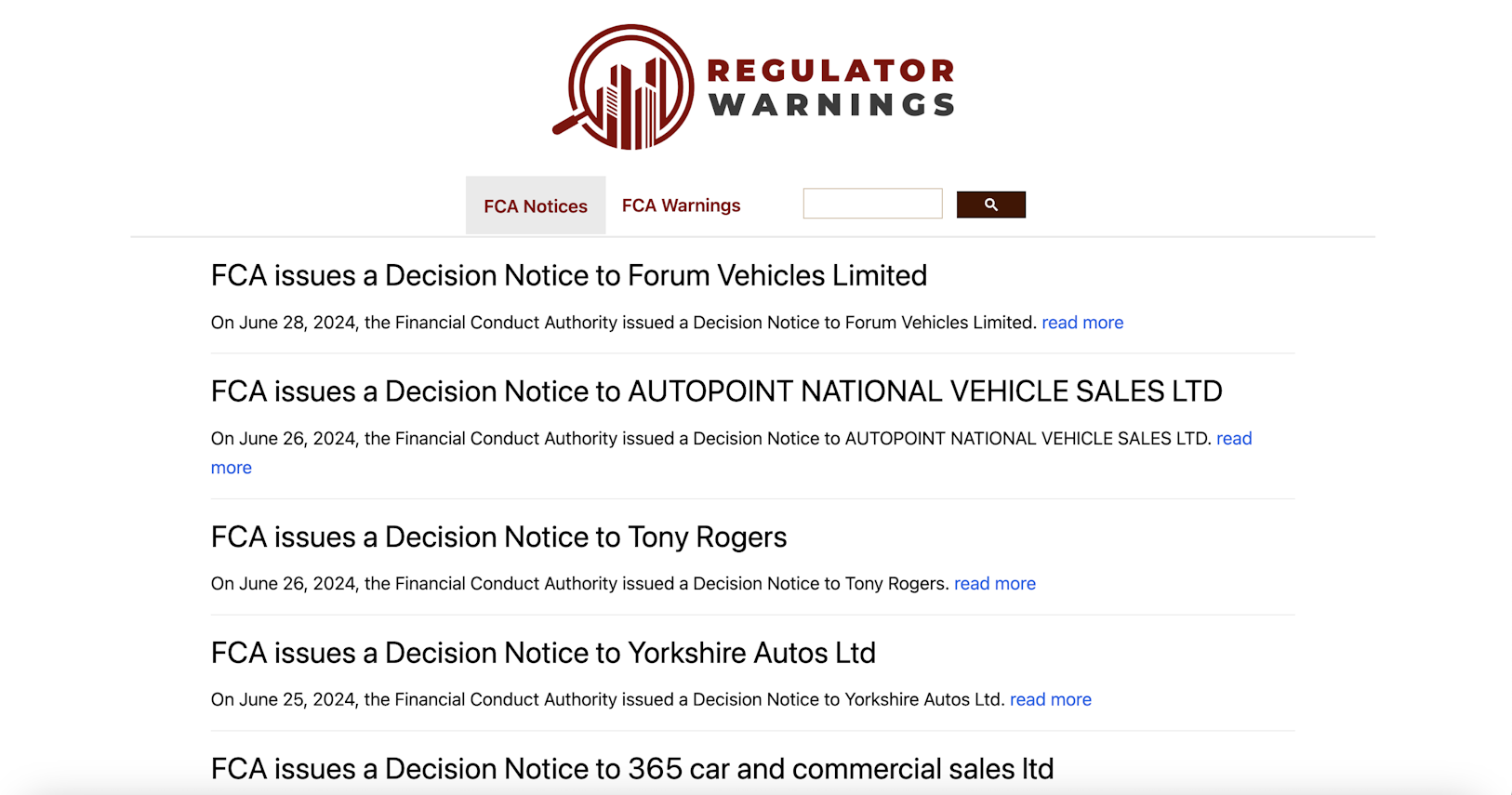 Regulator Warnings screenshot 1
