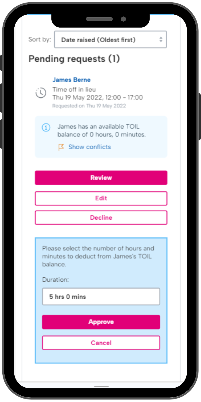 Manage staff absences in the BrightHR app
