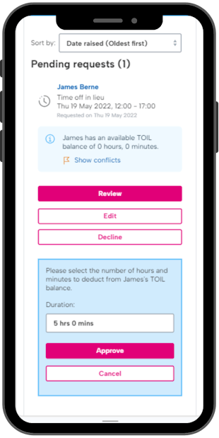 Manage staff absences in the BrightHR app