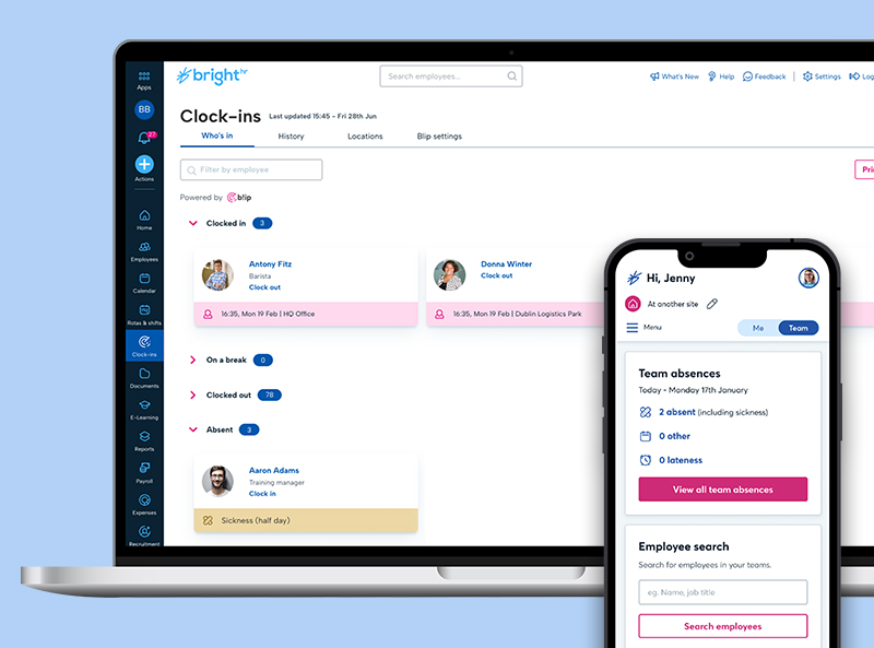 BrightHR software and mobile app