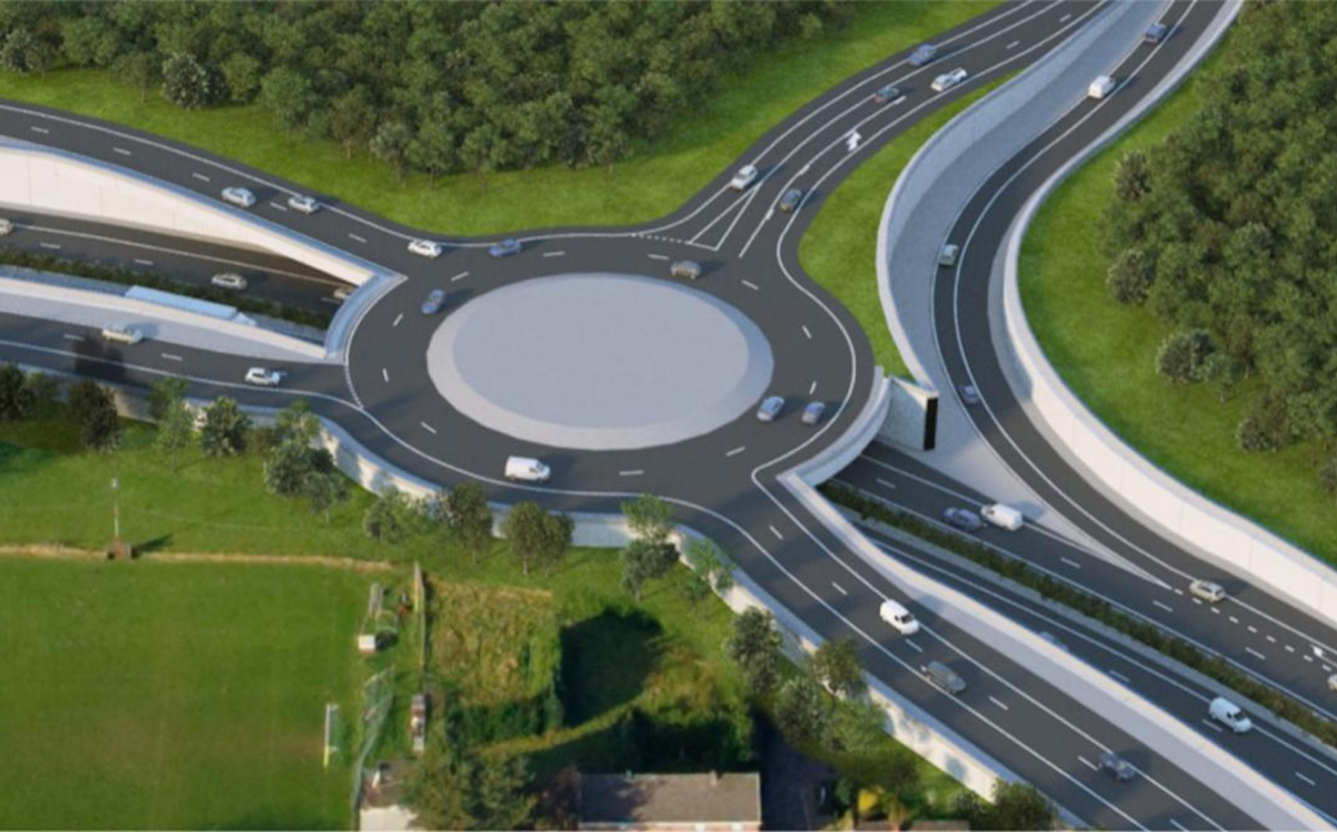 Rondpunt met auto's