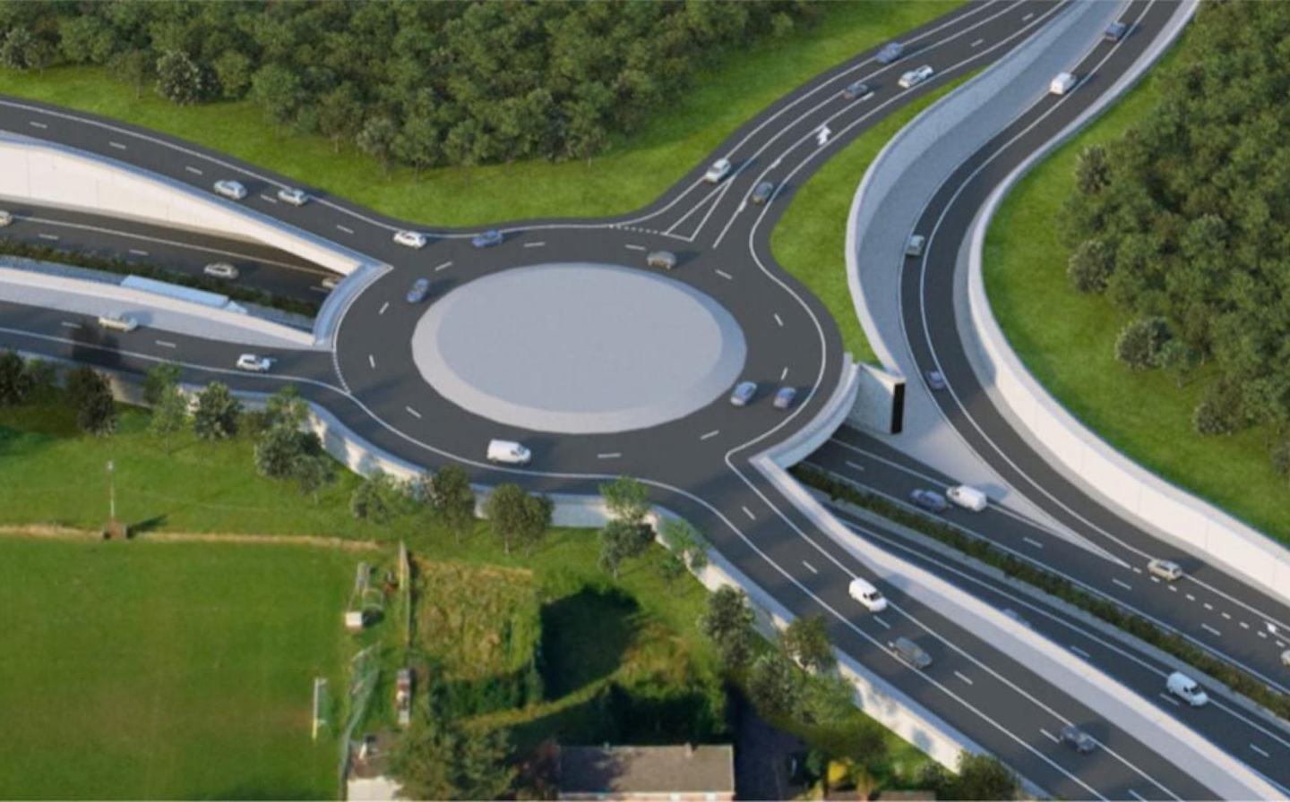 Rondpunt met auto's