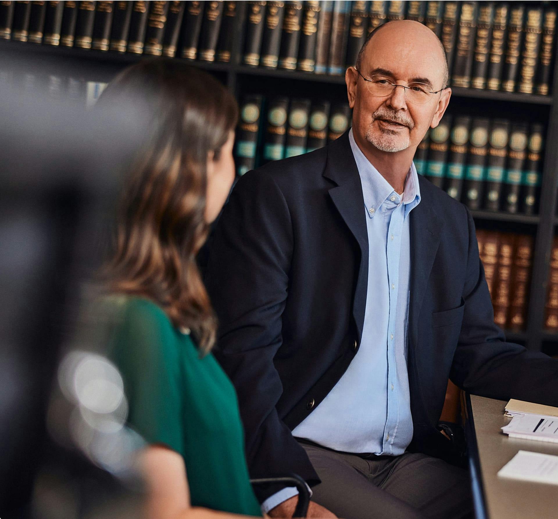 Charles Harrison consulting with a client.