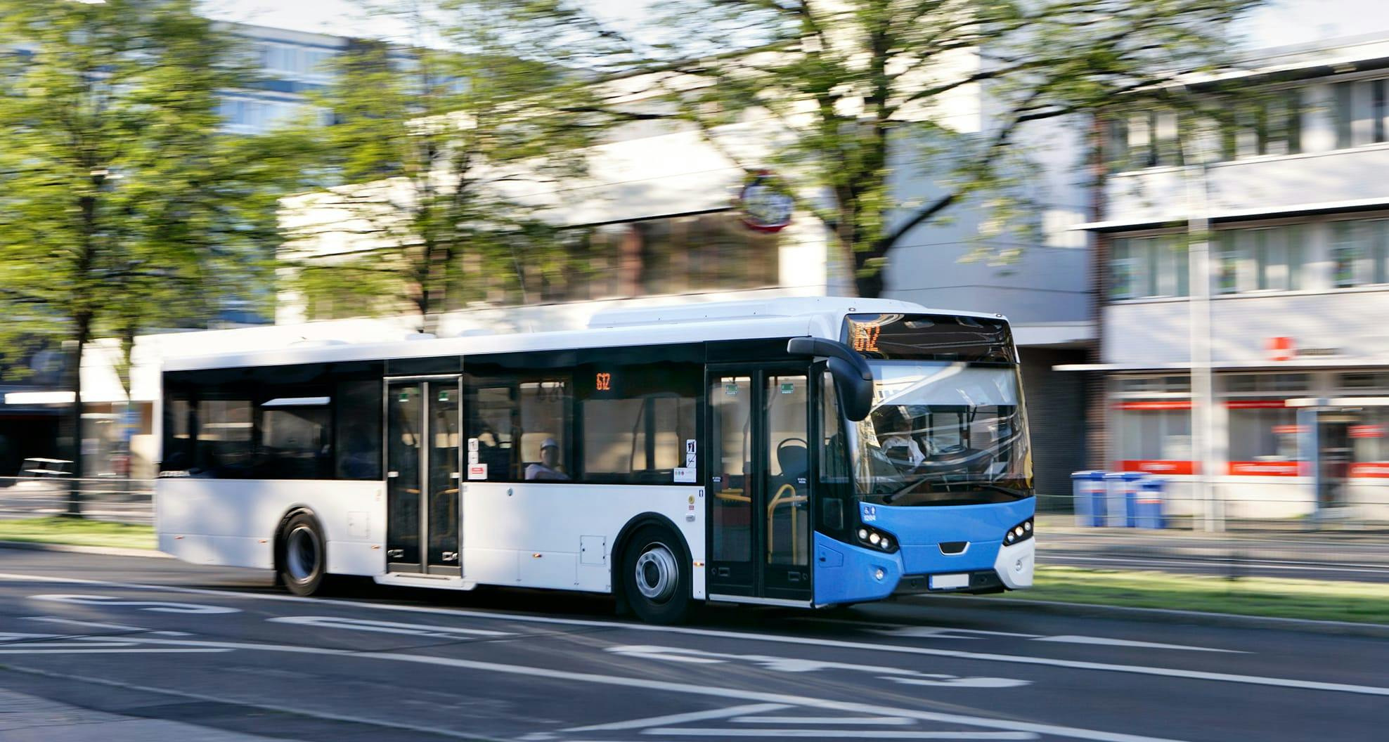a white bus