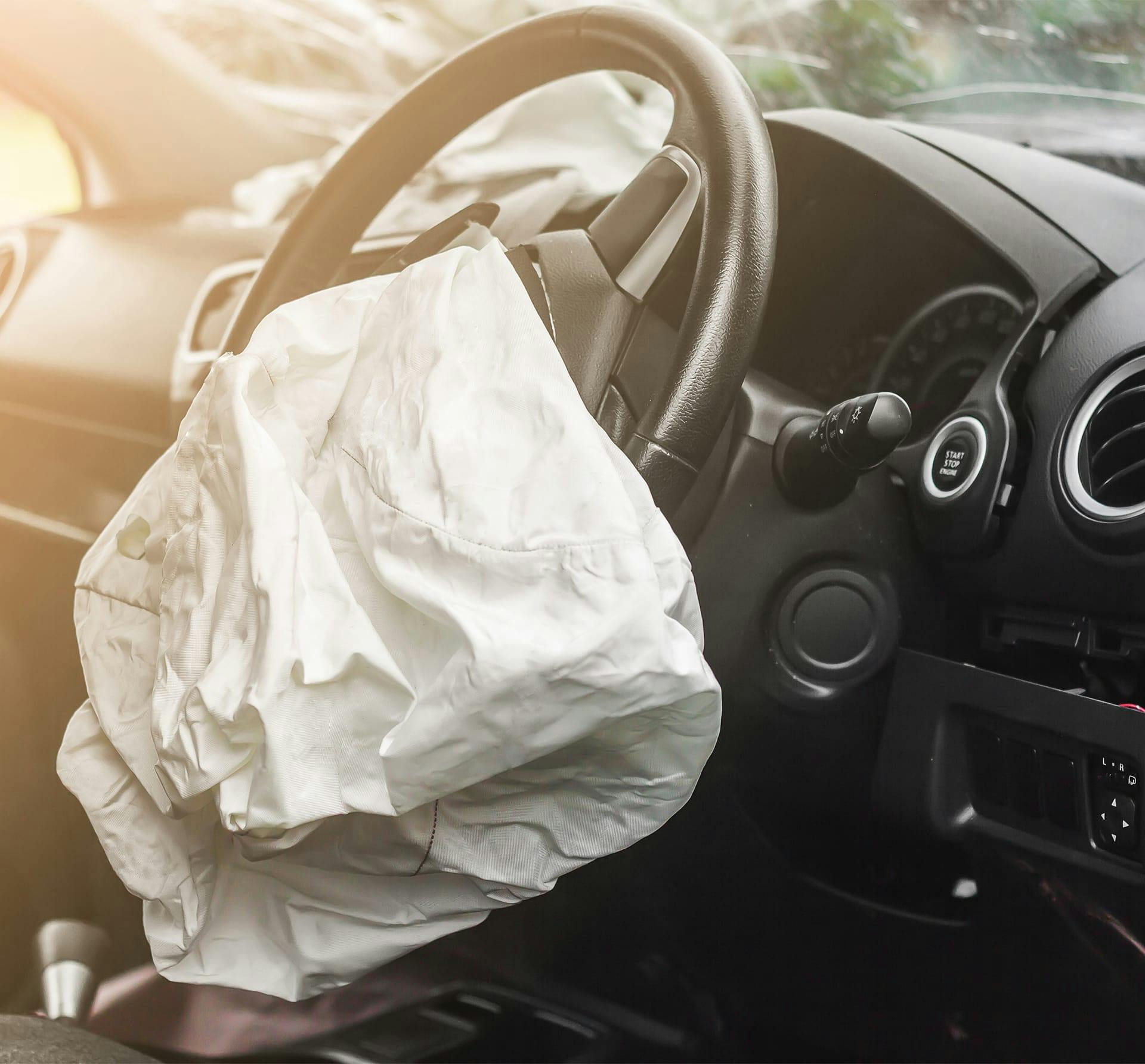 exploded airbag in bar