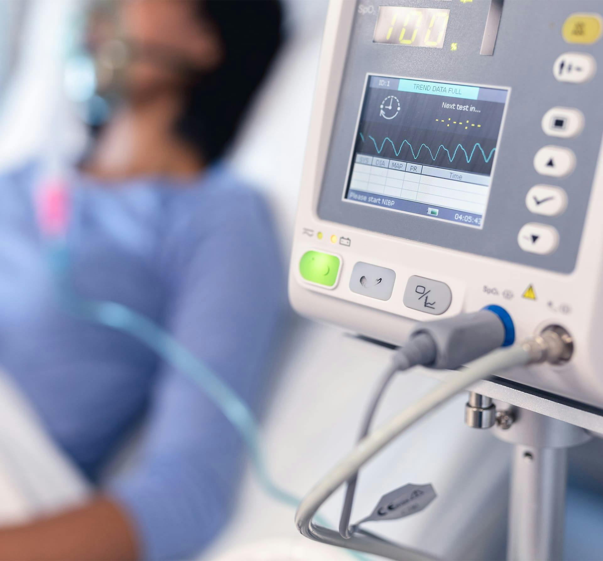 woman in hospital bed