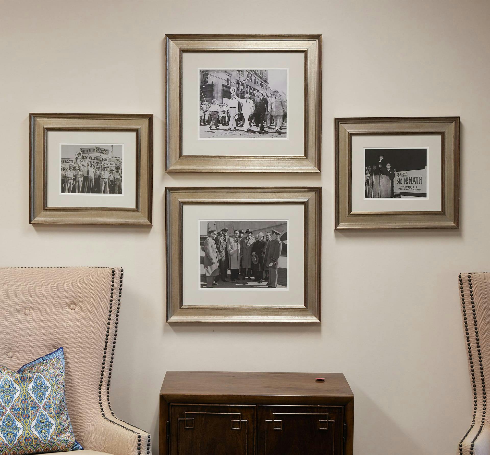 4 frames with older photos