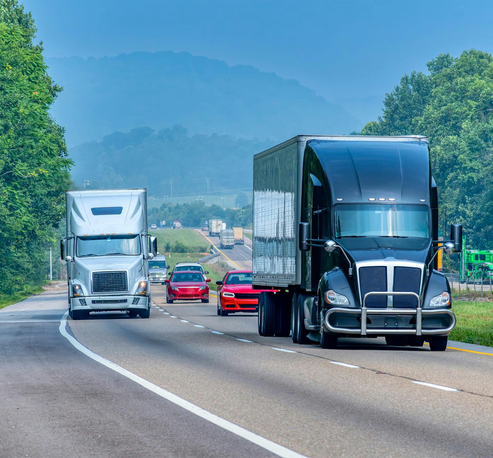 18-wheelers on the road