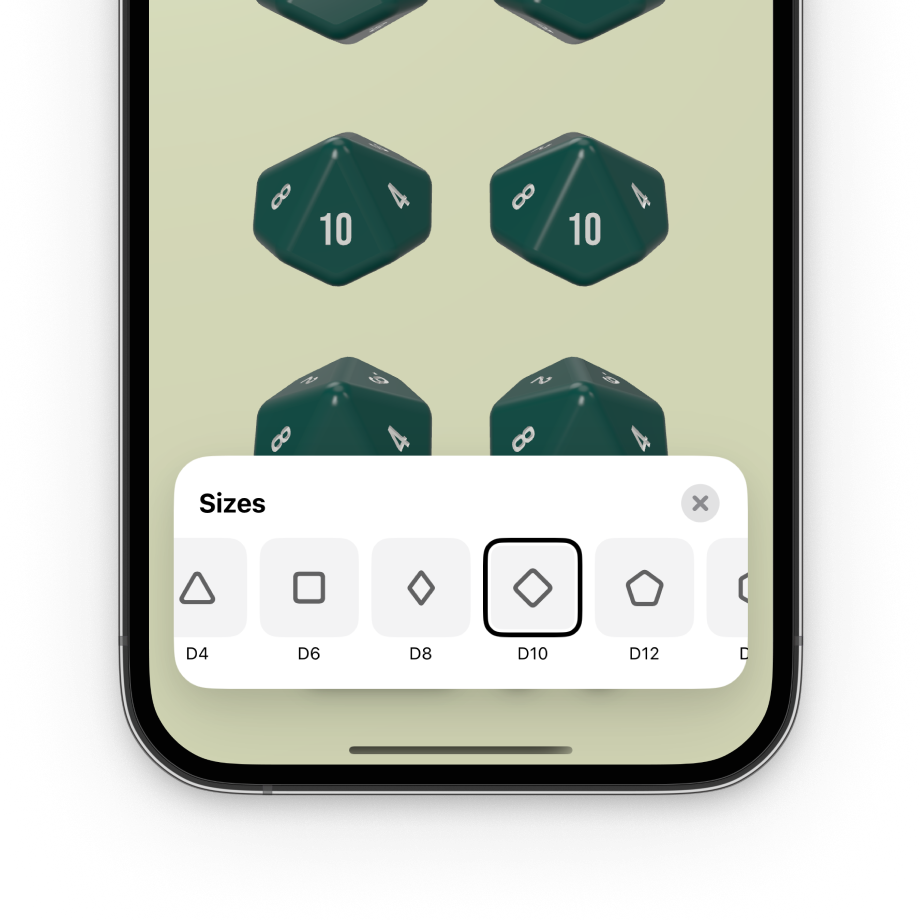 Dice Shape Preview