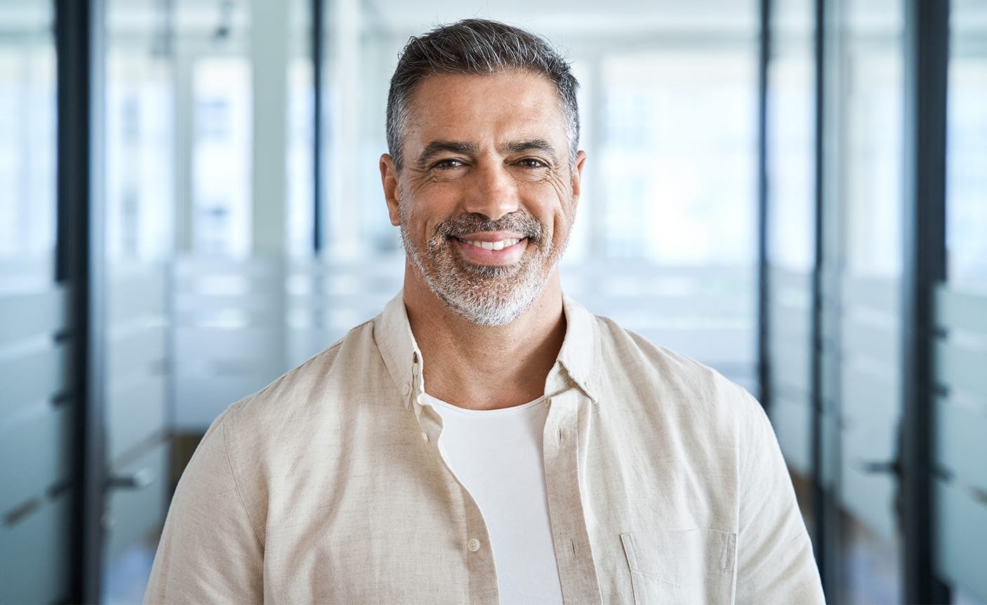 older man smiling