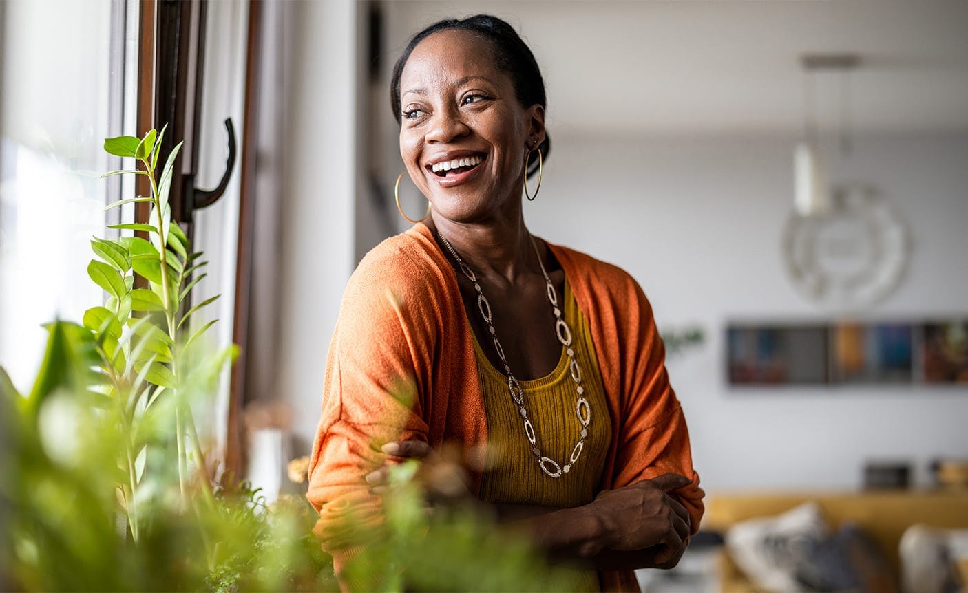 woman smiling