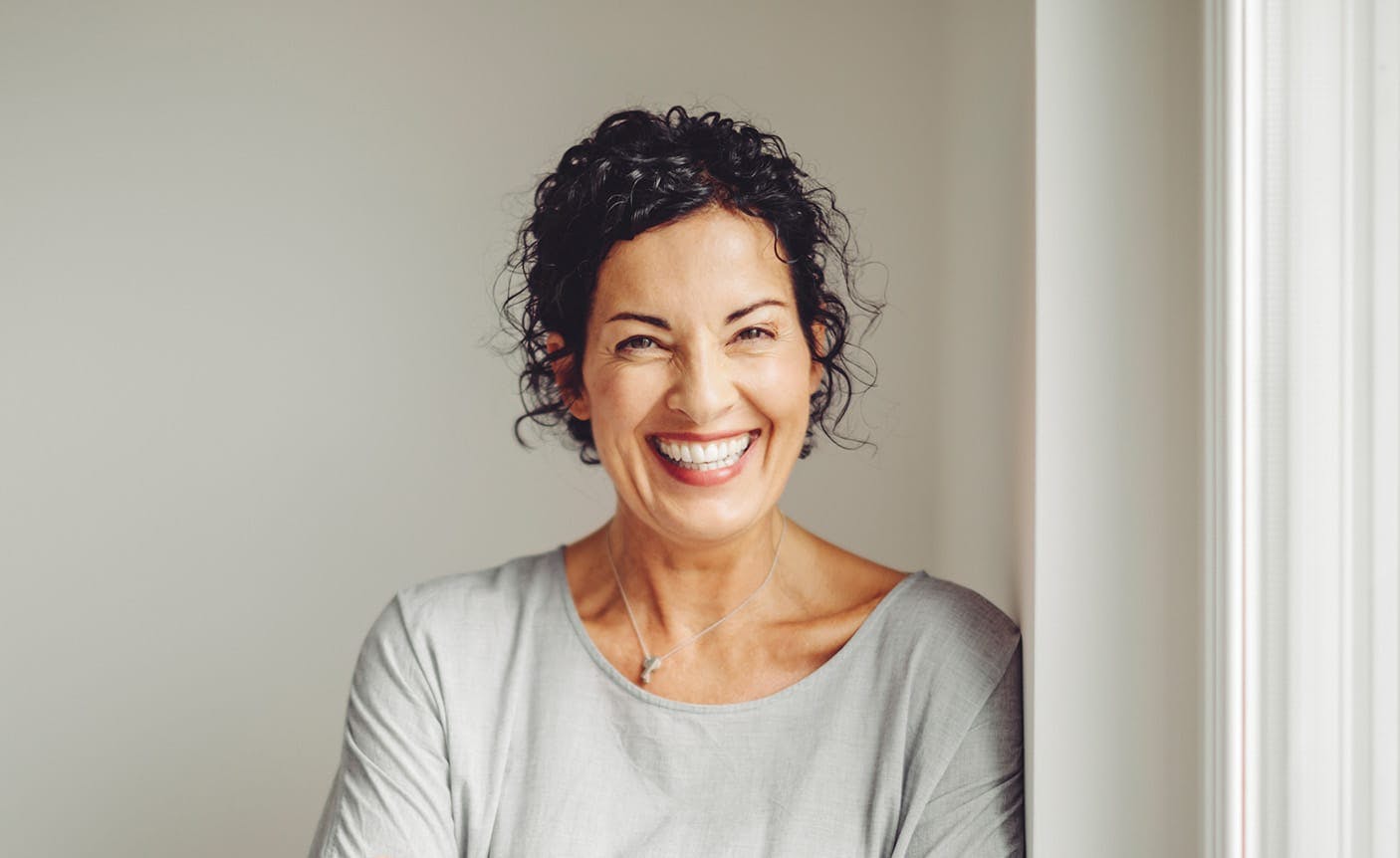 woman smiling
