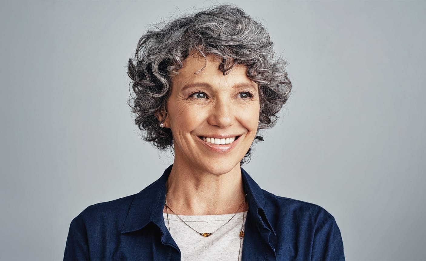 older woman smiling