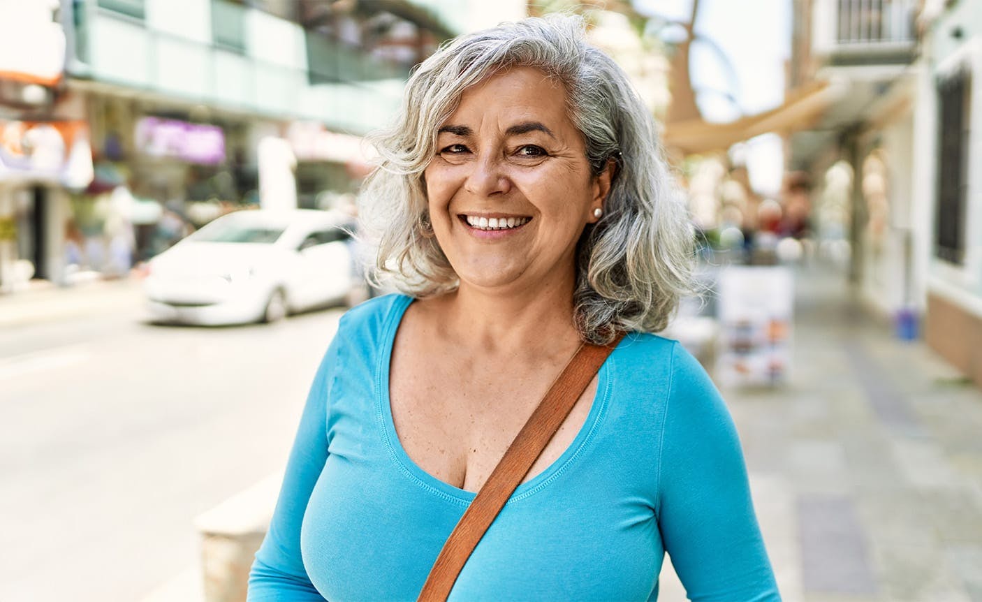 older woman smiling