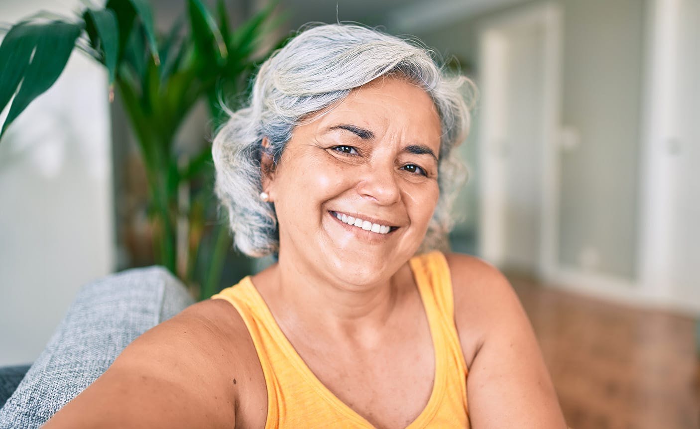 older woman smiling