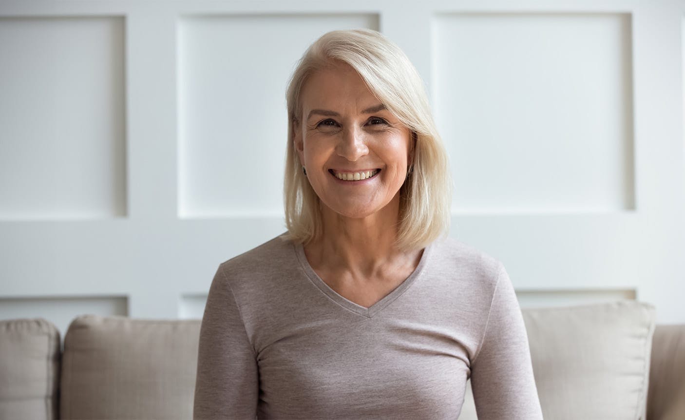 older woman smiling