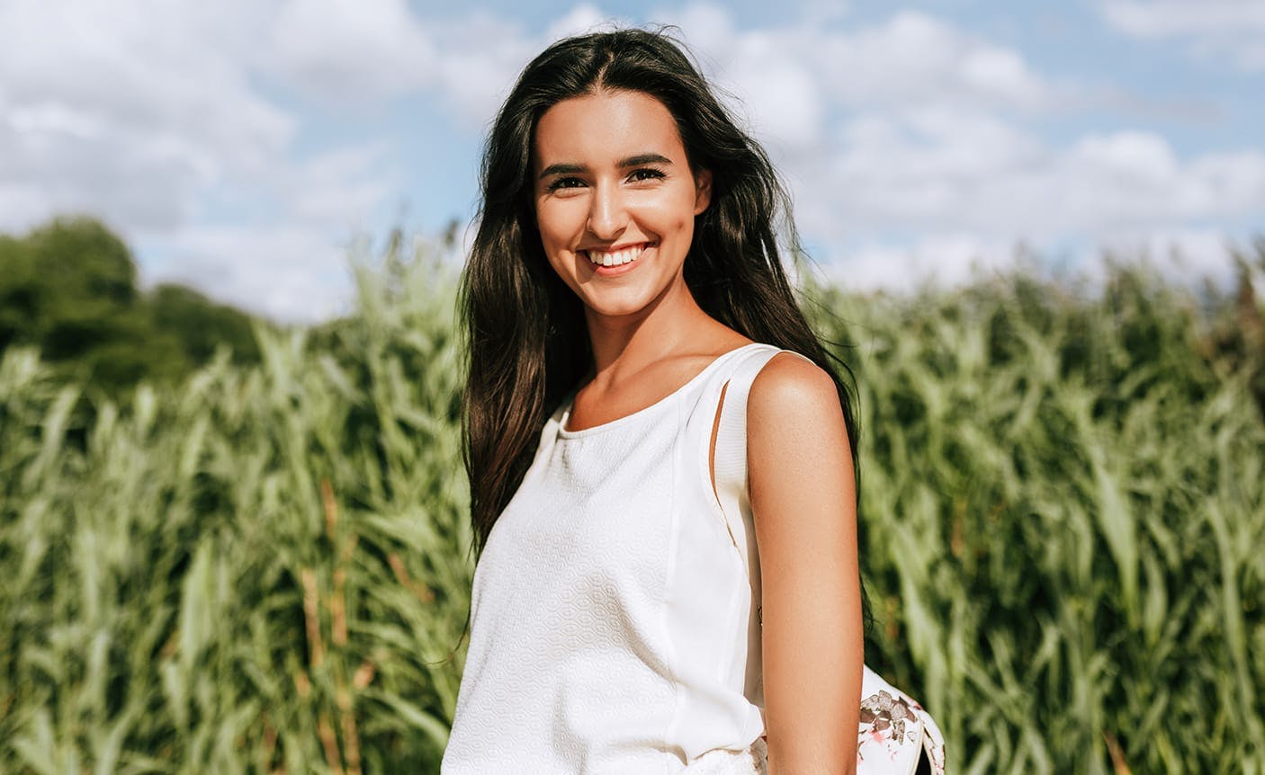 woman smiling