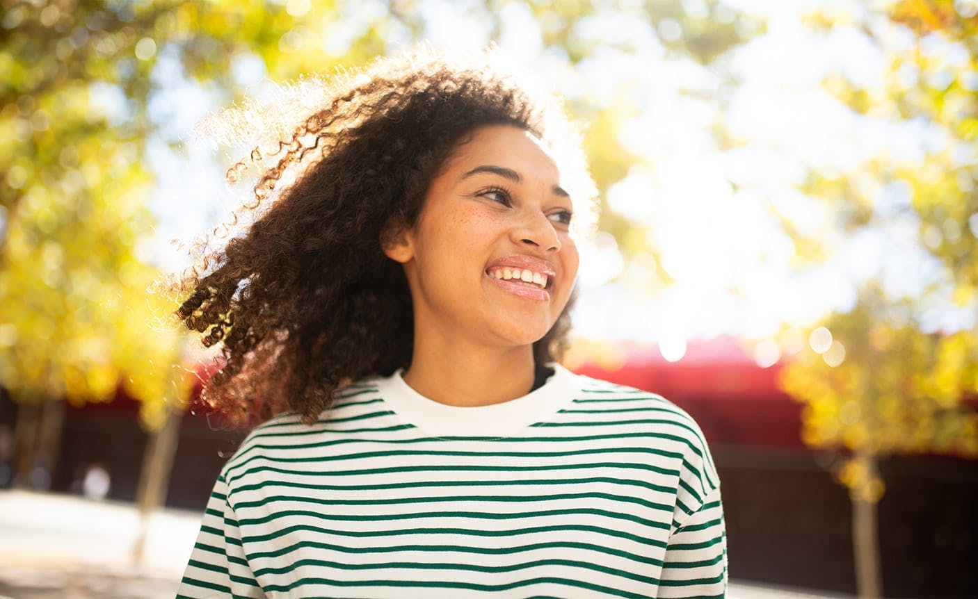woman smiling