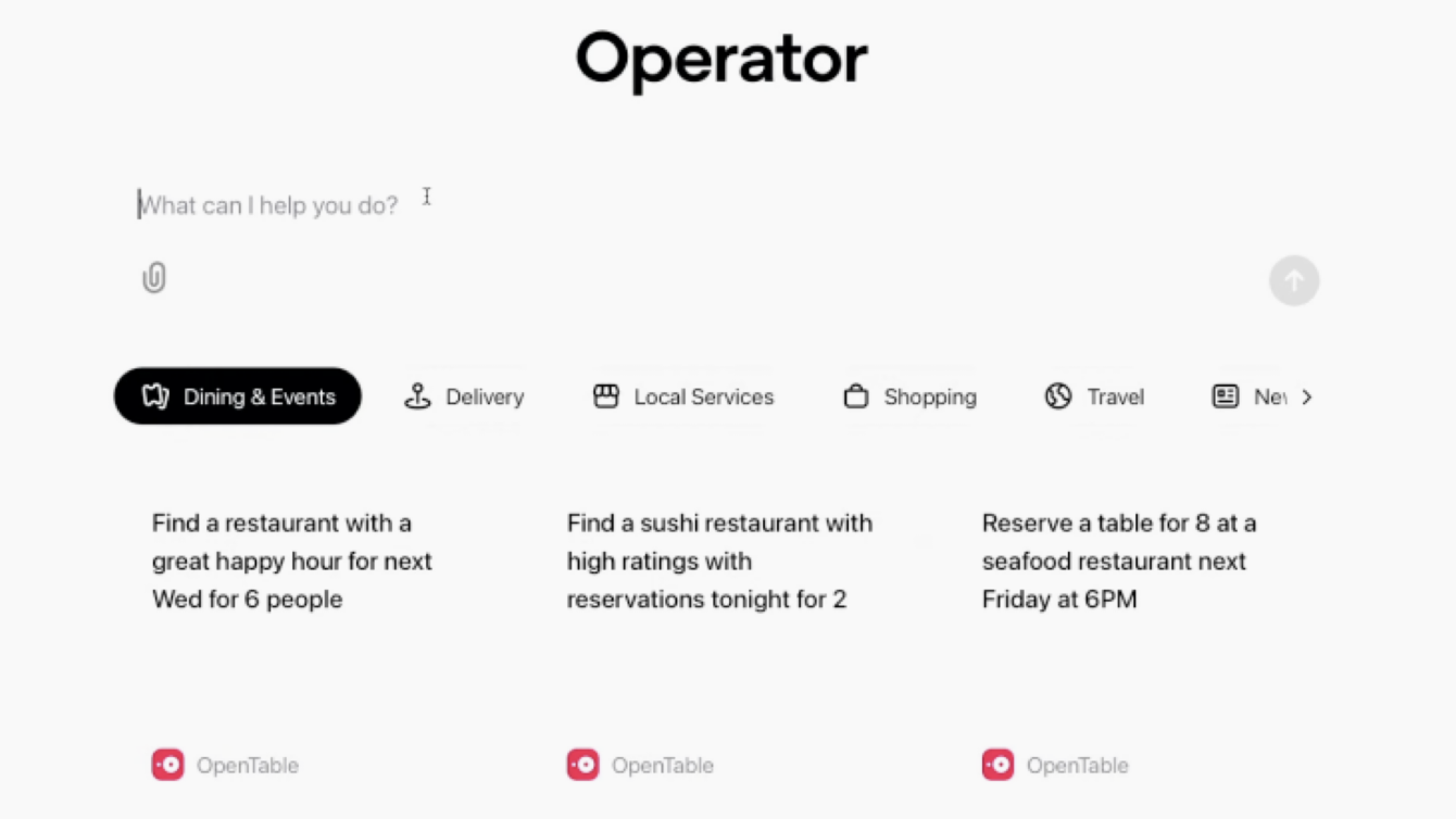 Screenshot Operator von Open AI