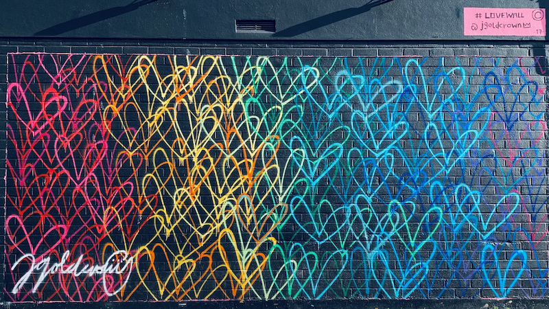 Image of graffiti coloured wall in Dublin
