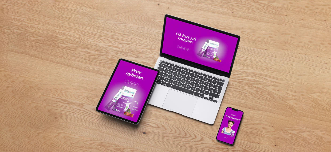 Laptop, iPad, and mobile displaying a case study from Navamedic.