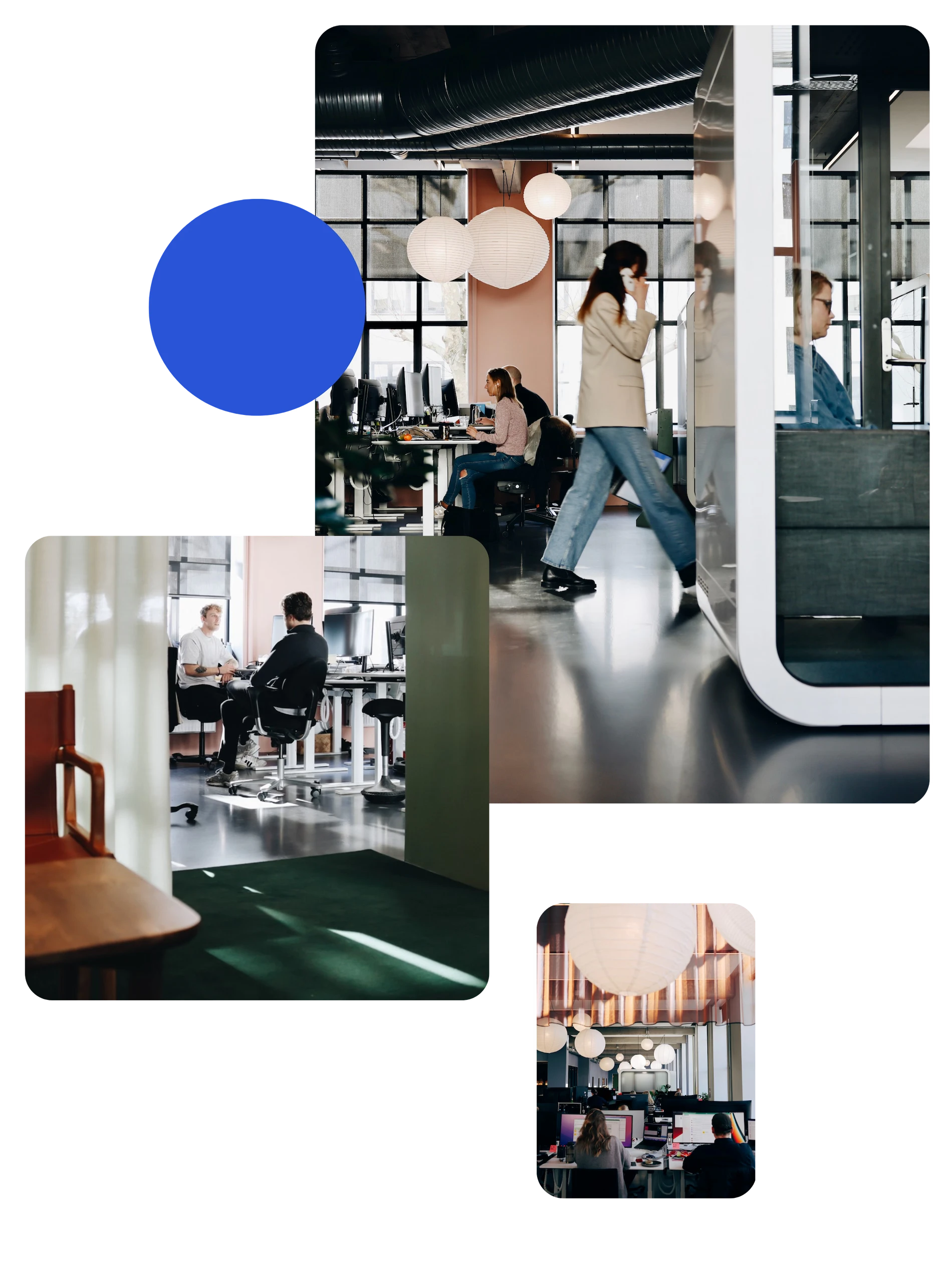 3 pictures of the office