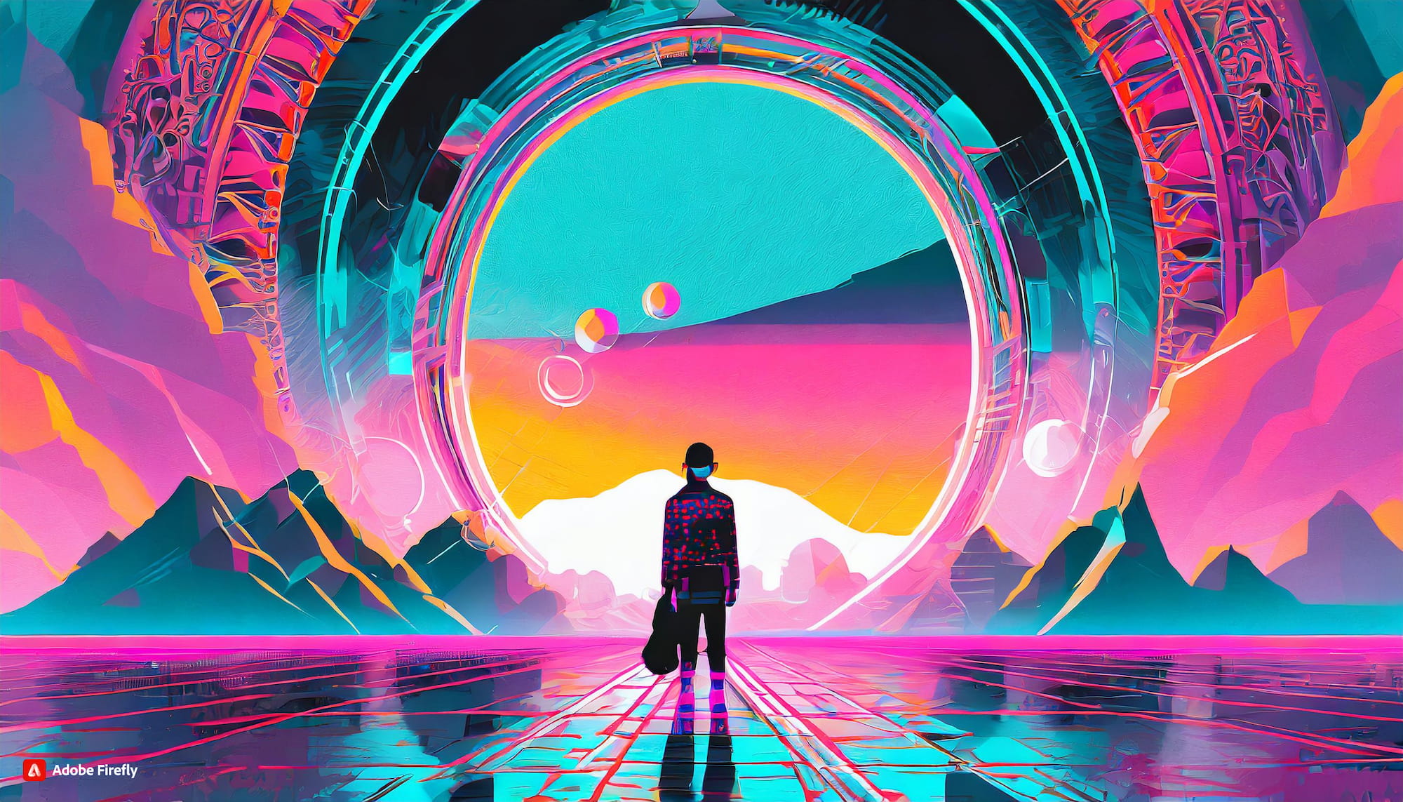 An image that represents someone looking into the future created with Adobe Firefly