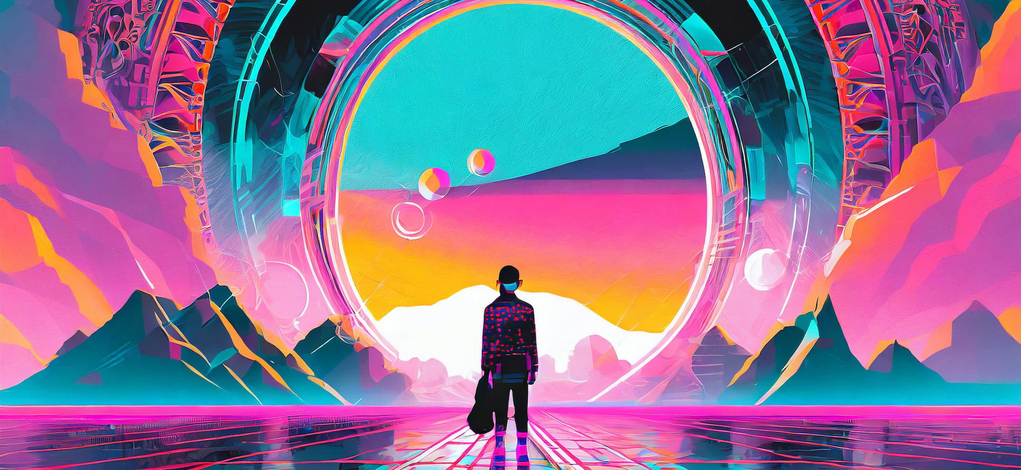 An image that represents someone looking into the future created with Adobe Firefly