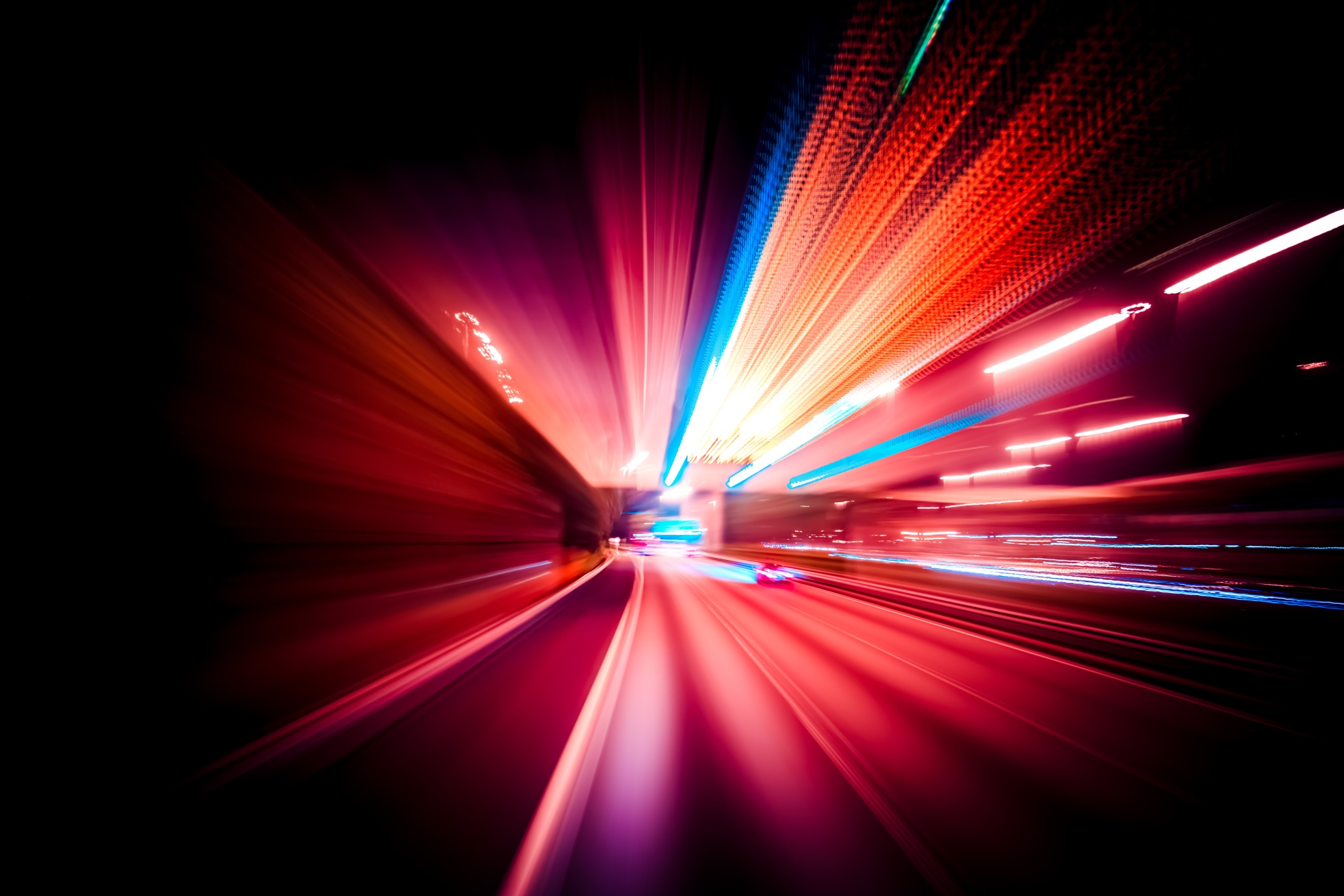 Image of lights moving at speed