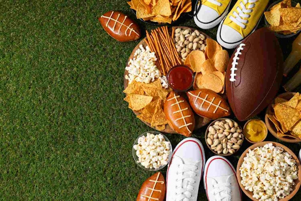 American football snacks, drinks