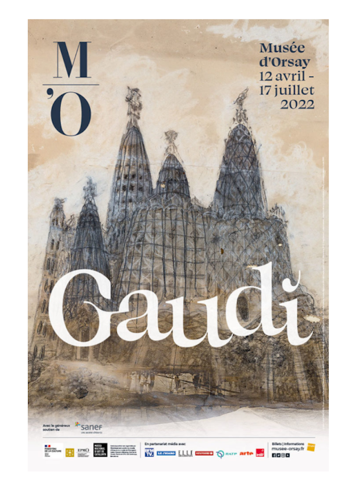 Poster for the “Gaudí” exhibition held at the Museé d’Orsay (Paris). 2022.