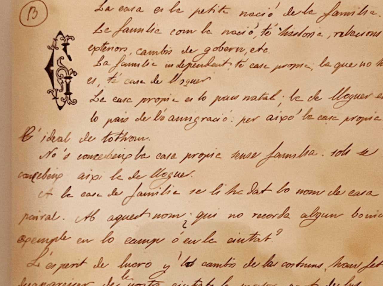 Casa Pairal manuscript, 1878-1888, Antoni Gaudí. Museo Comarcal Salvador Vilaseca