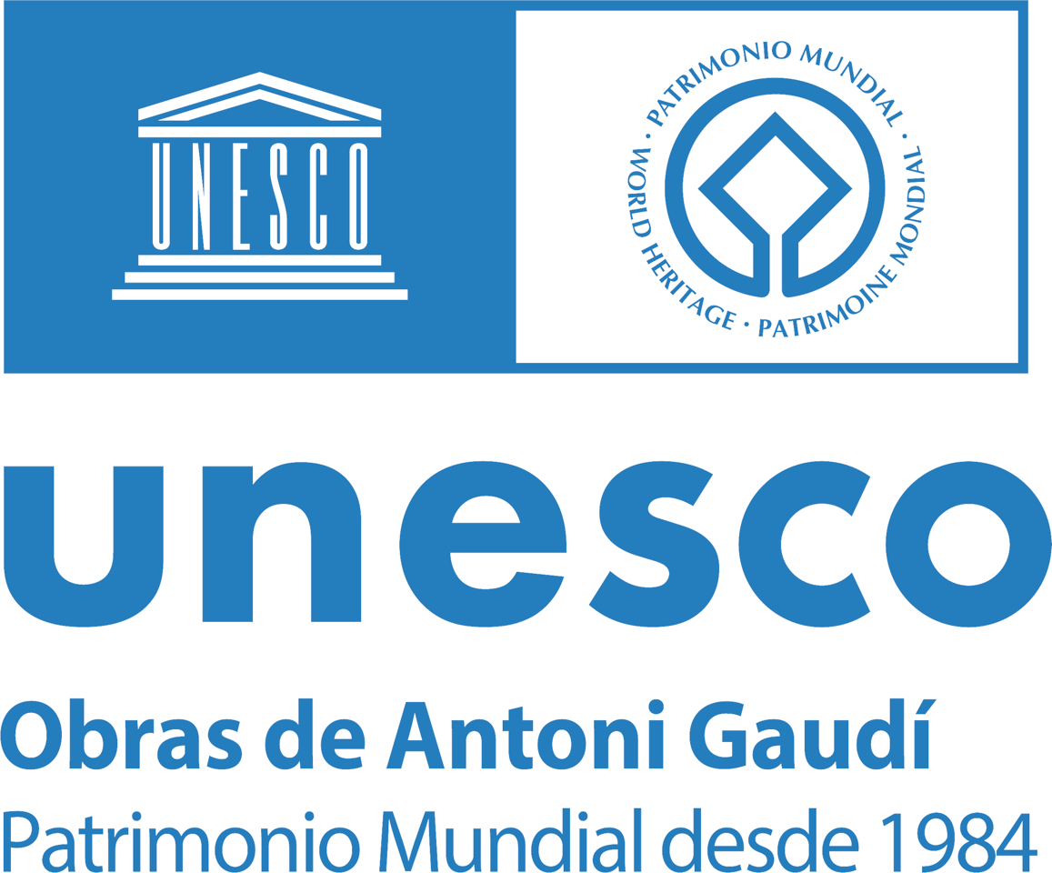 Logo of the UNESCO designation of seven works by Antoni Gaudí.