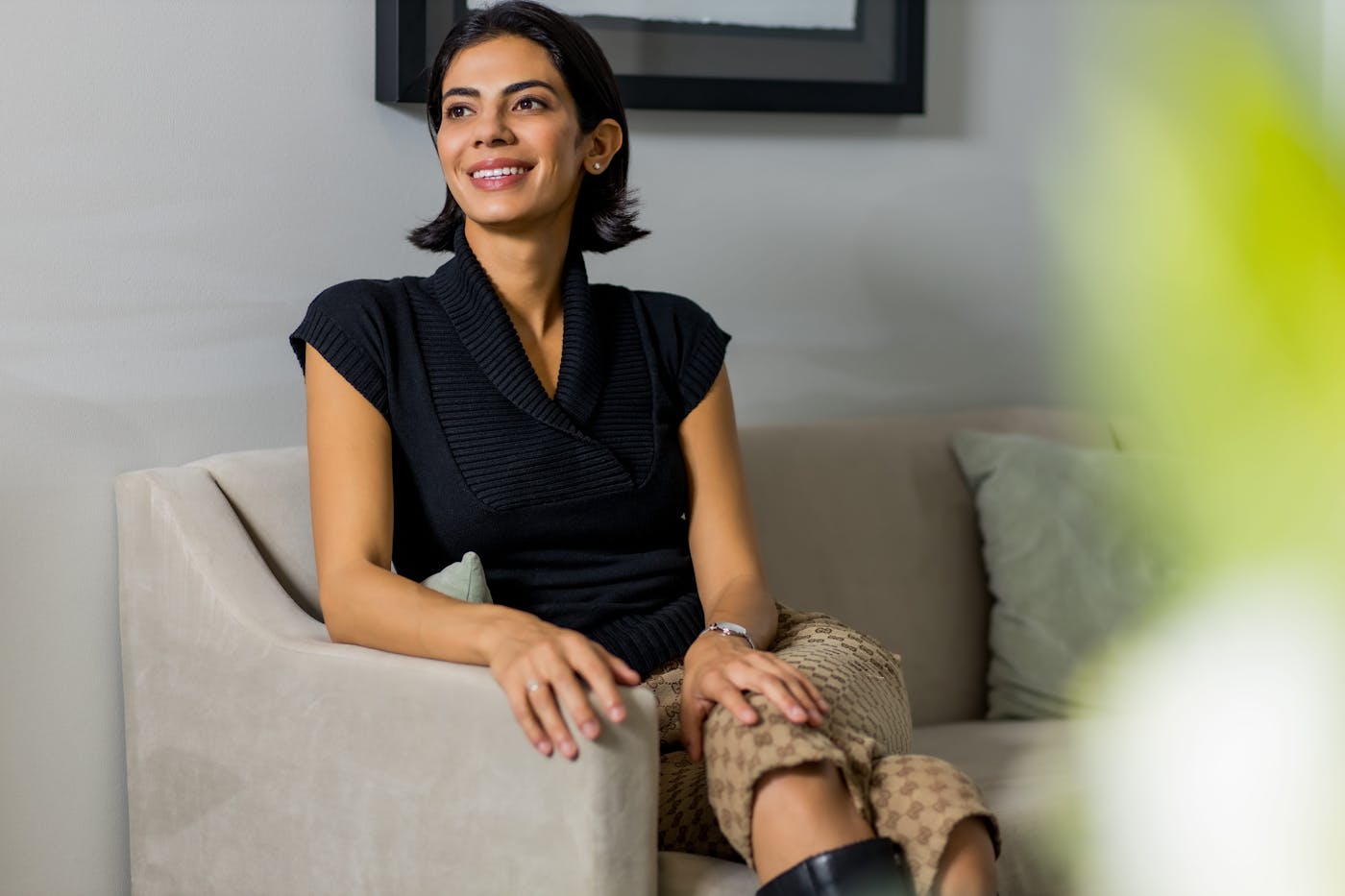 client sitting in waiting room