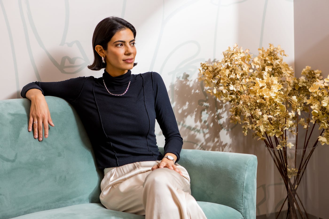 client sitting in waiting room