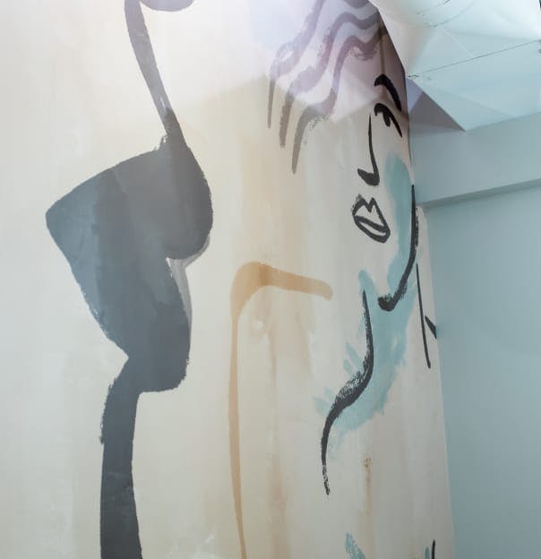 Painting on the wall of the office.
