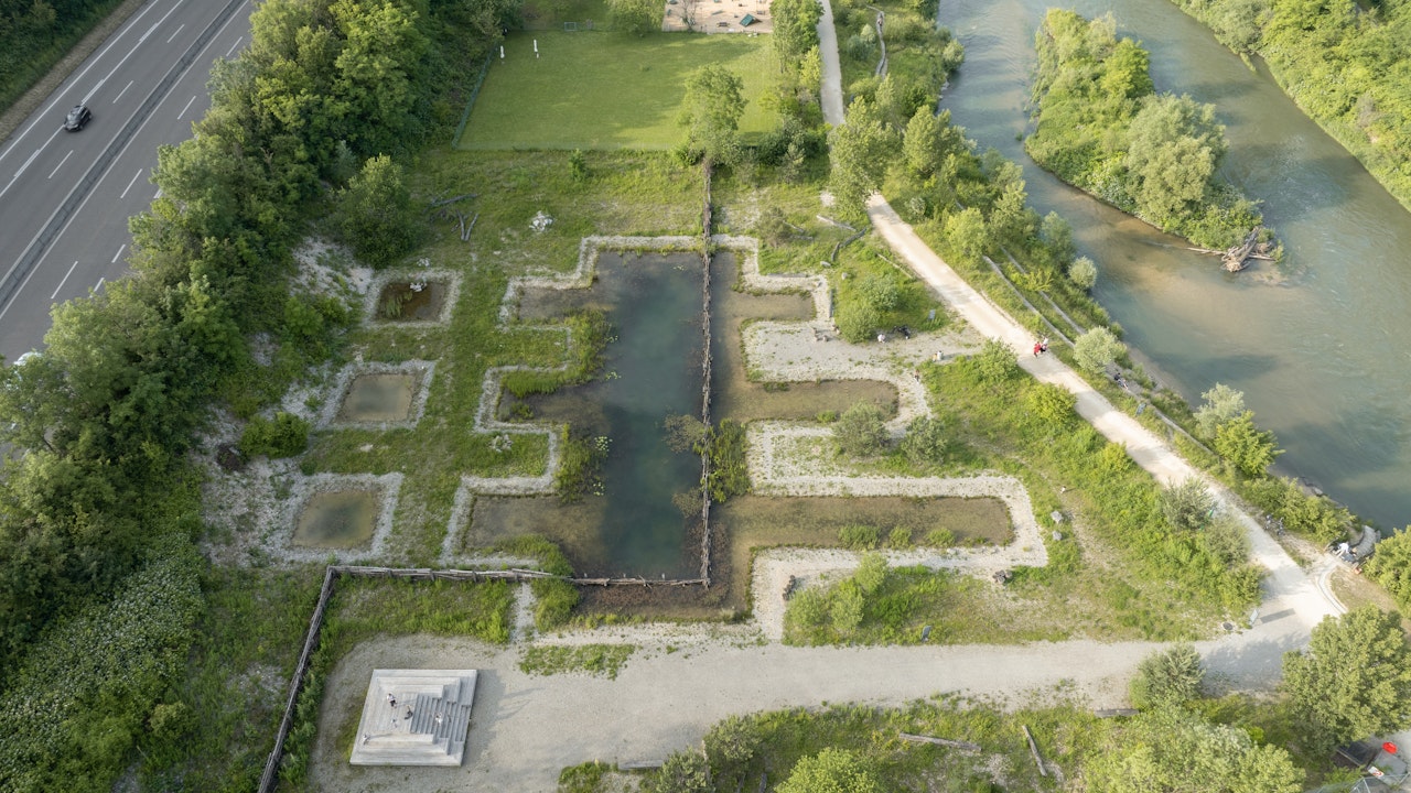 Lieu de détente vu d’en haut