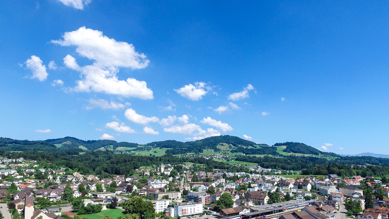 Gemeinde Hinwil, Dorfansicht Bachtel