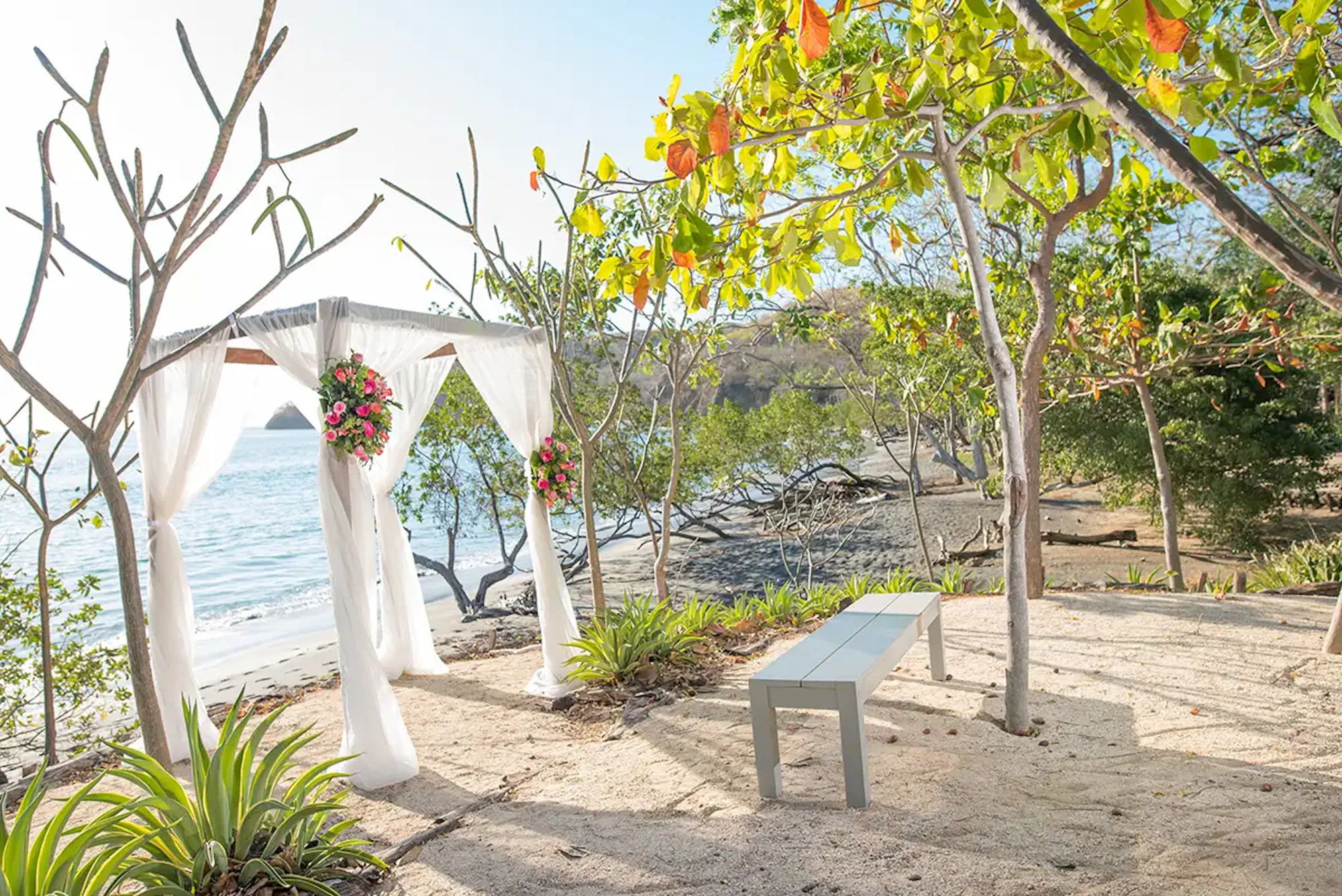 beach wedding set up