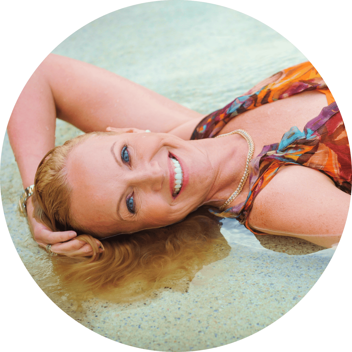 woman laying down in water