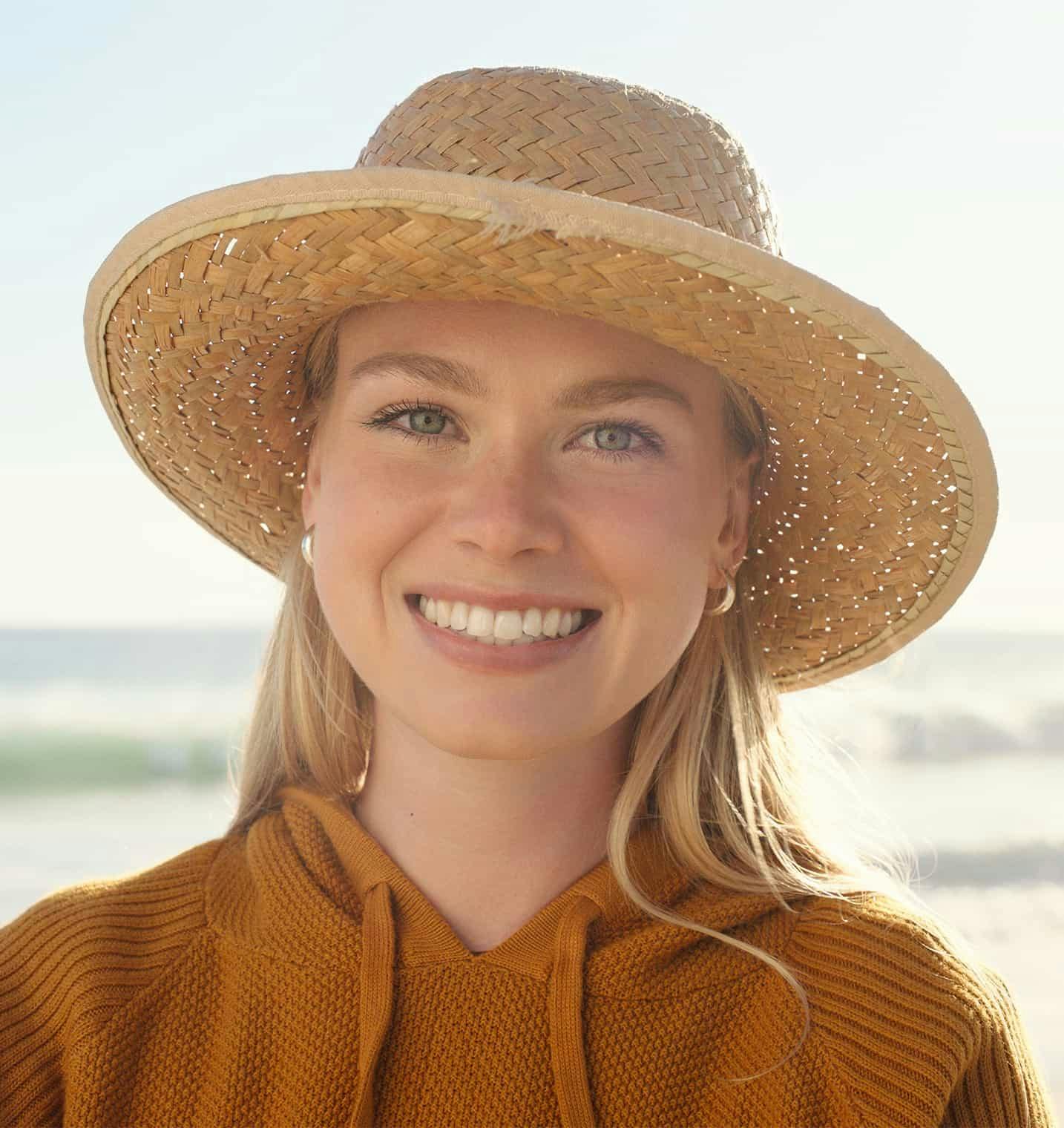 Woman outside smiling