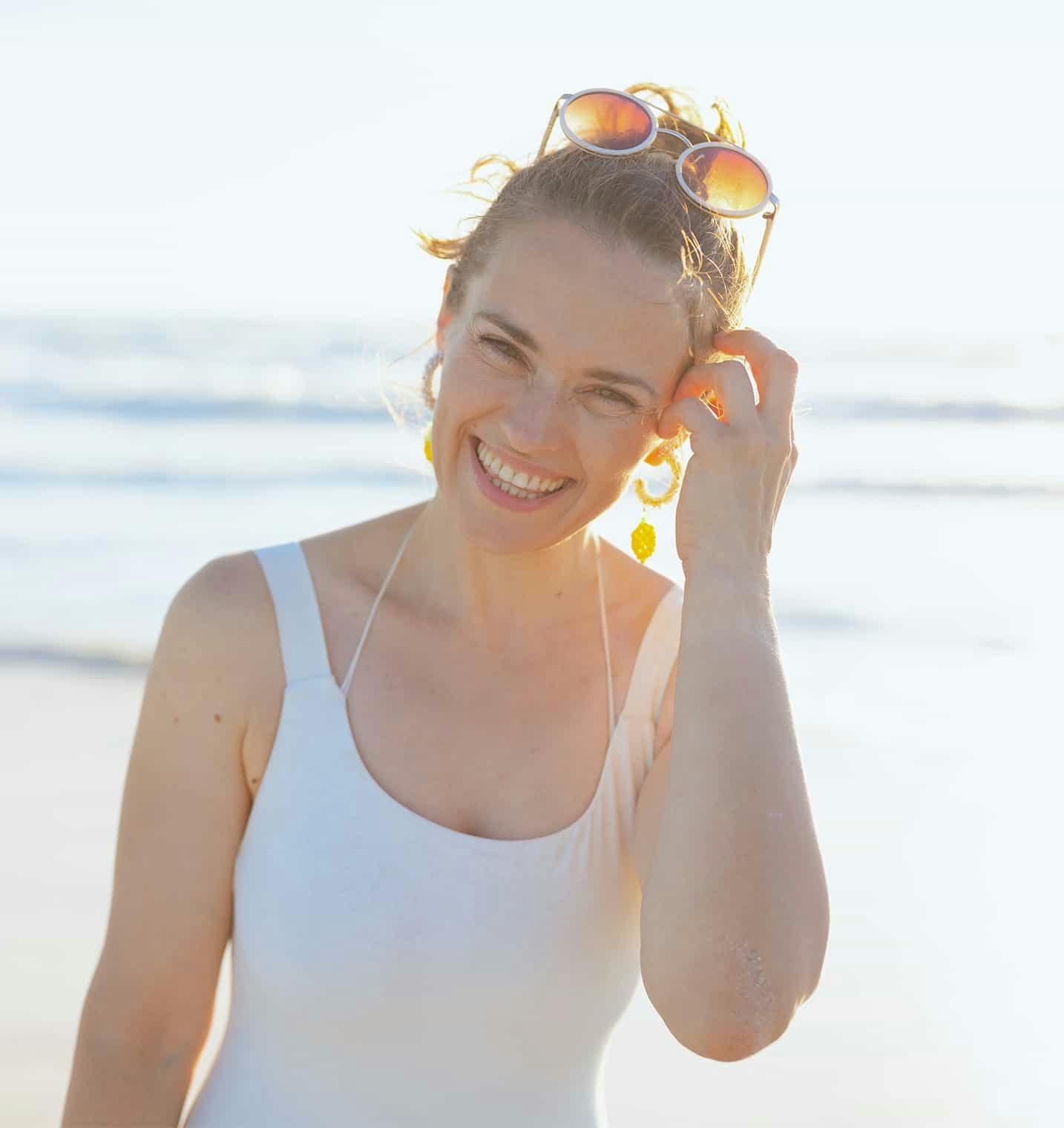 Woman smiling in sun